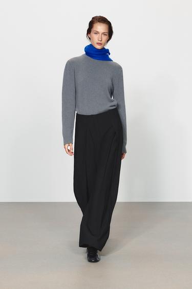 ZW COLLECTION VOLUME TROUSERS - Black by Zara