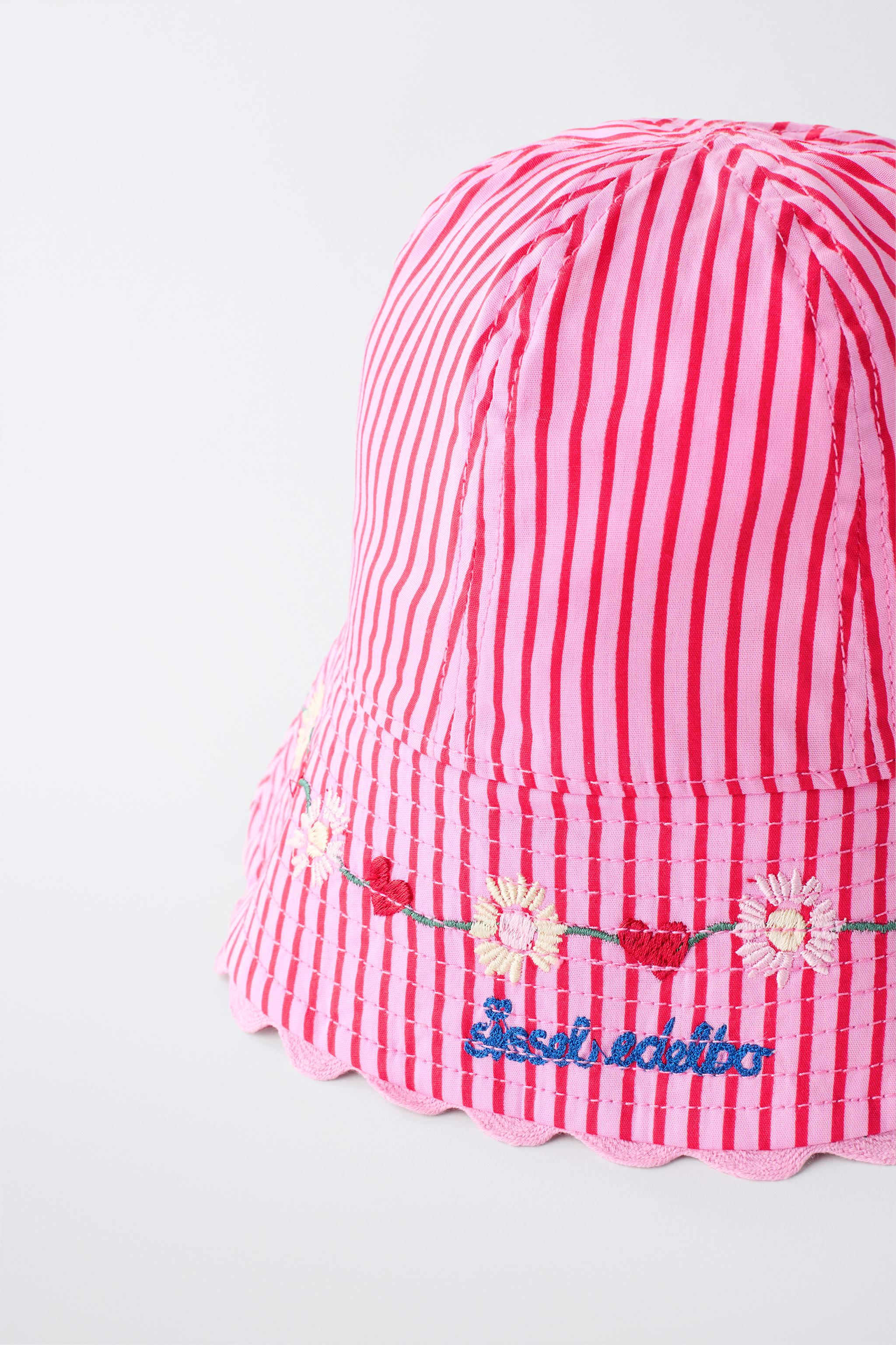 STRIPED EMBROIDERED BUCKET HAT SISSEL EDELBO X ZARA KIDS