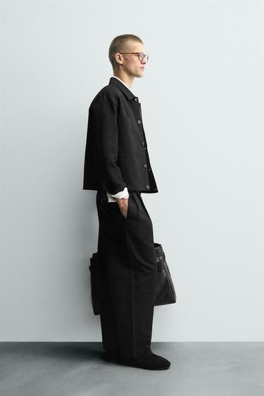 RELAXED FIT PLEATED TROUSERS - Black by Zara - Image 3