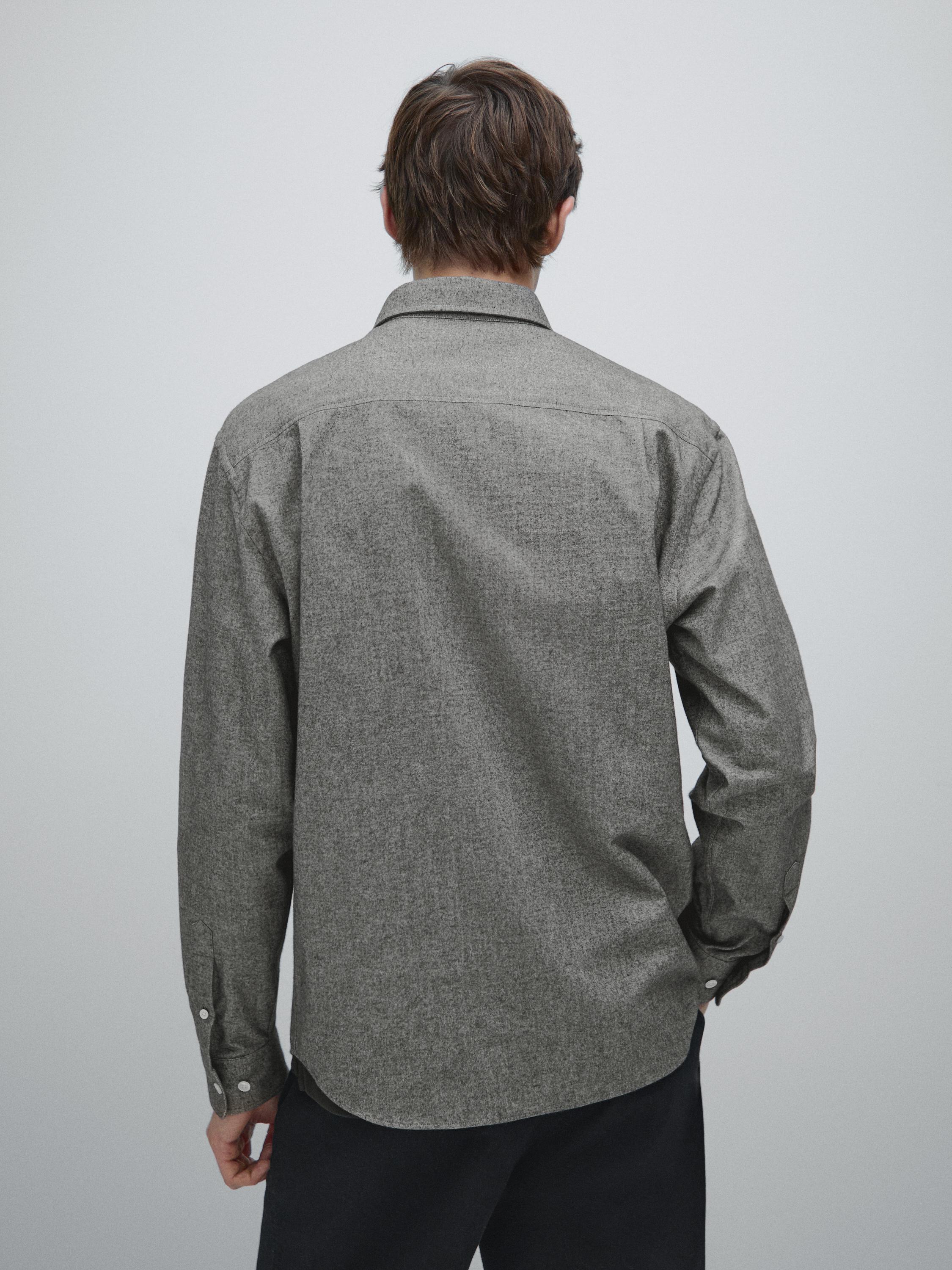 Regular fit melange Oxford shirt