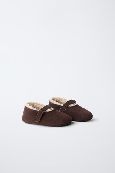 LEATHER LINED BALLET FLATS — Brown 2