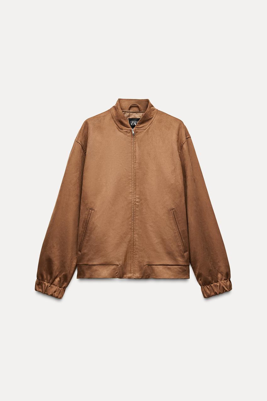 Zara Faux Suede Bomber Jacket