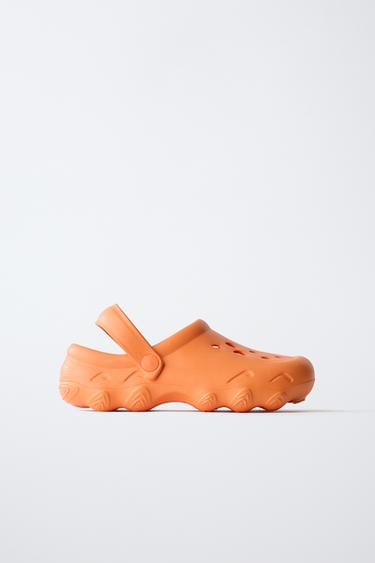 RUBBERISED SPORTY CLOGS - Orange by Zara