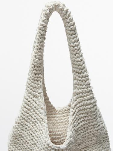 Zara Medium split suede crochet bag - Limited Edition - White - Image 0