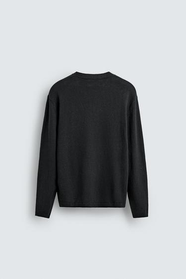 COTTON-LINEN REGULAR FIT JUMPER - Dark navy by Zara - Image 7
