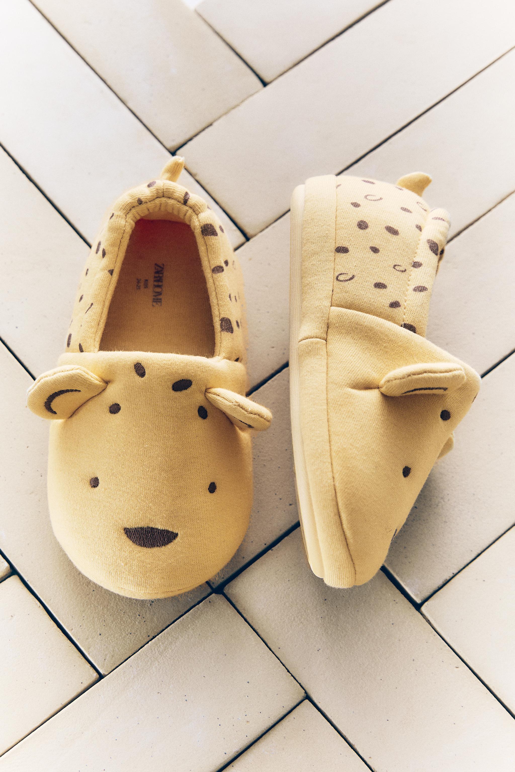 CHILDREN'S CHEETAH SLIPPERS