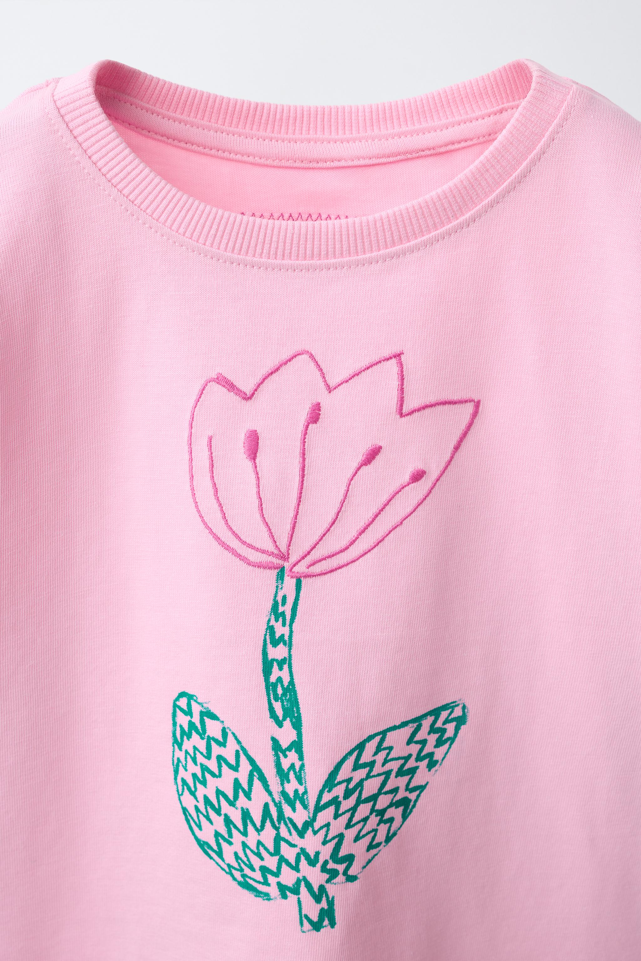 FRUIT PRINT AND EMBROIDERED T-SHIRT
