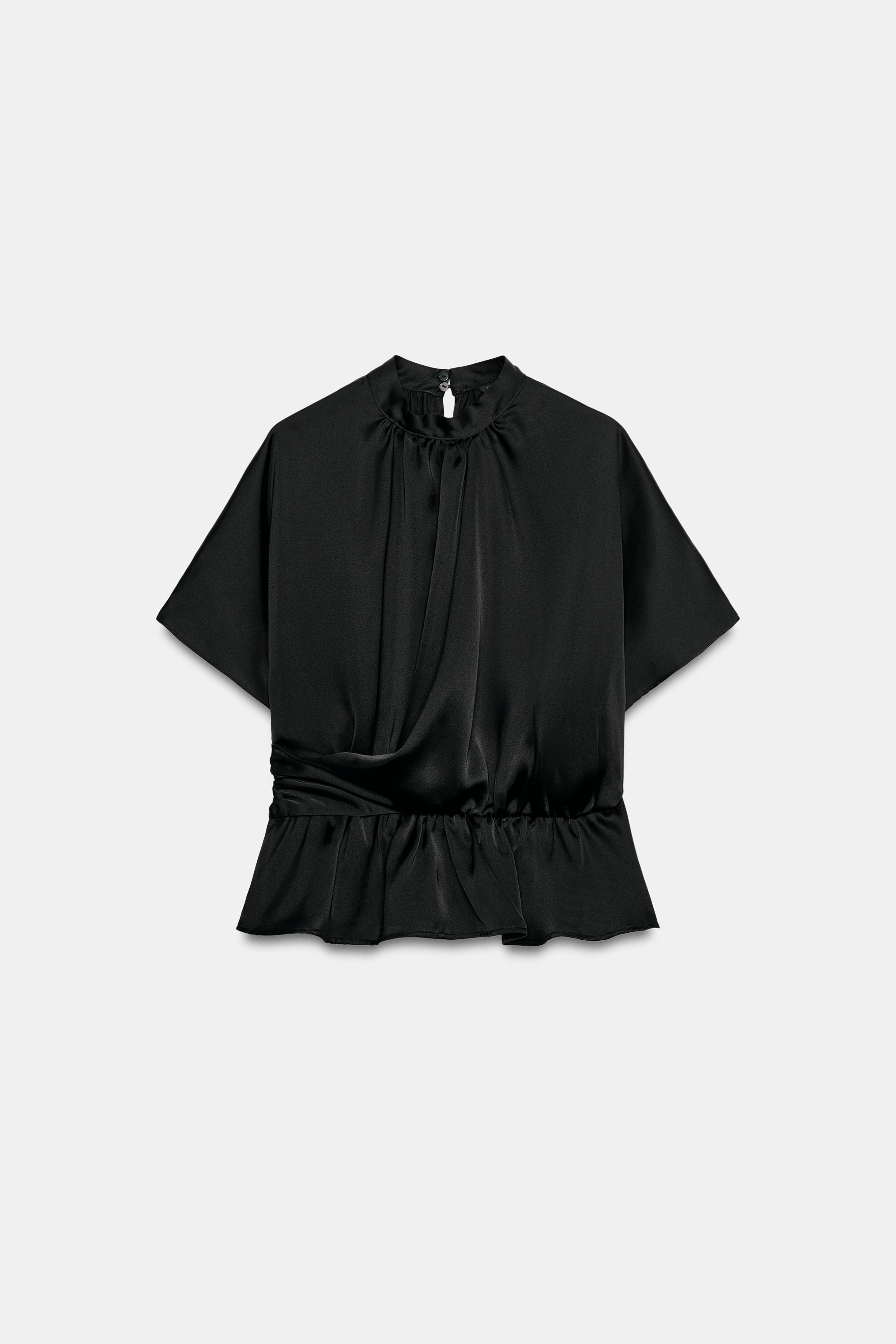 BLOUSE SATINÉE DRAPÉE