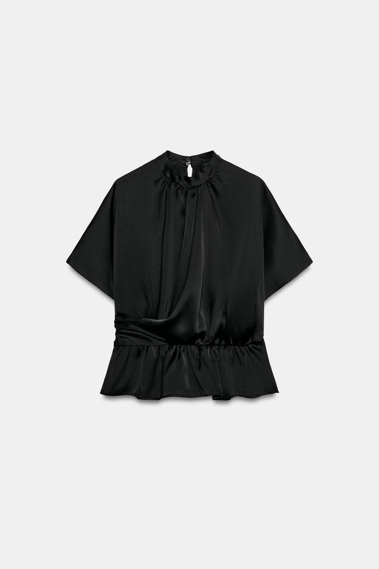 Blusa de satén drapeado 5
