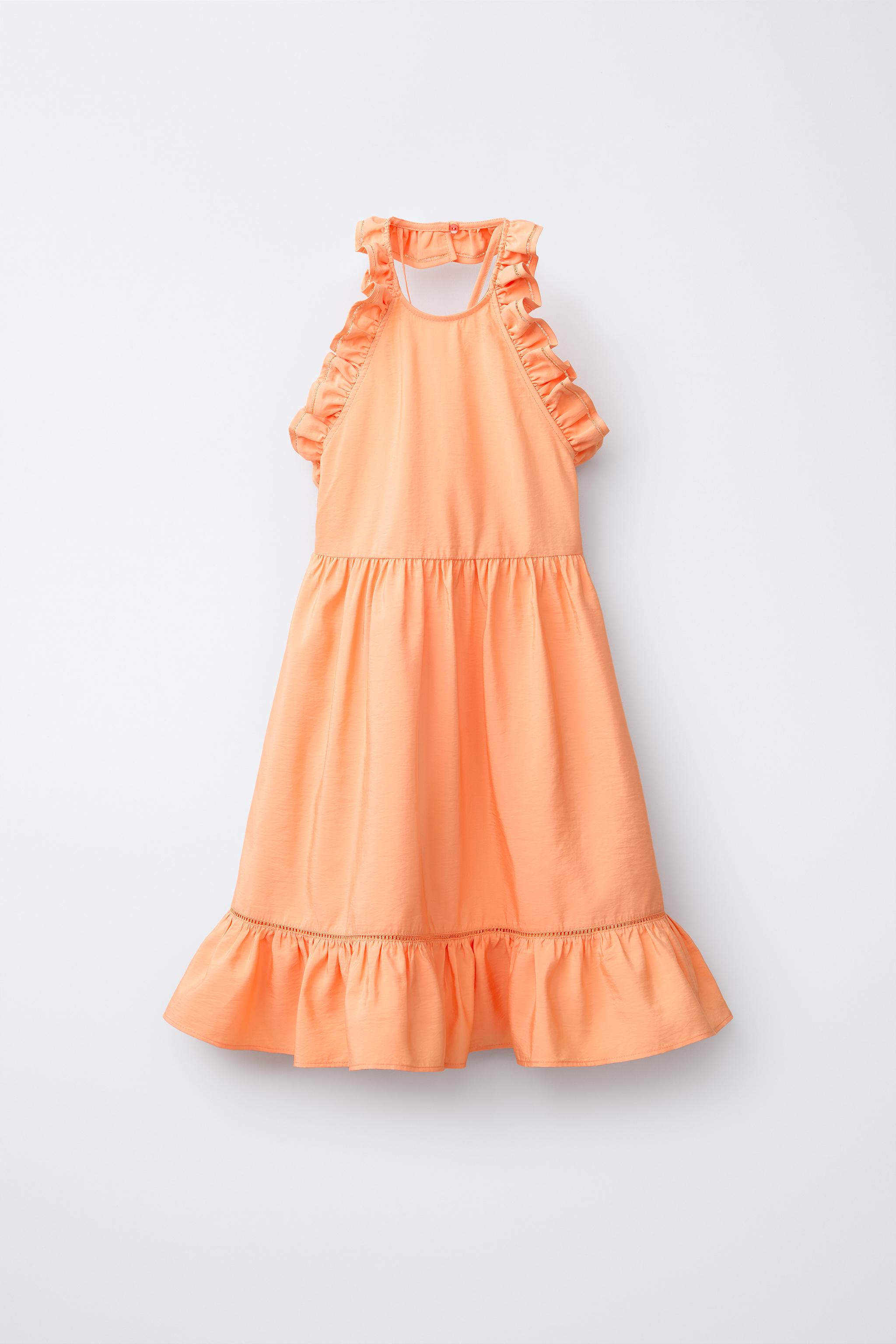 RUFFLED HALTER DRESS