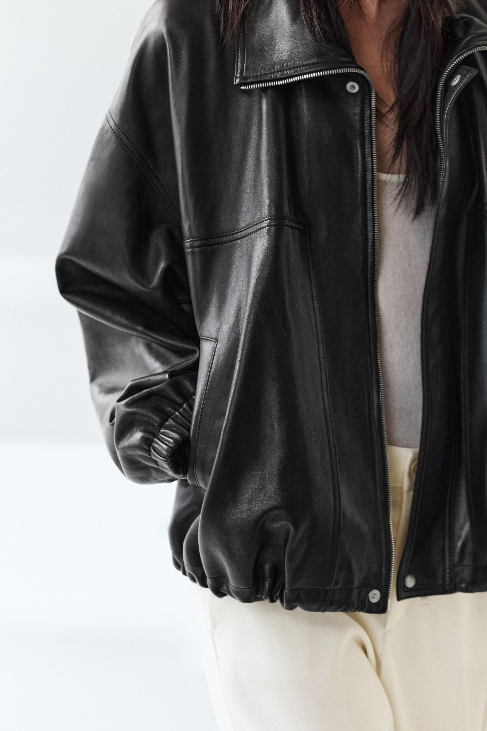 Nappa leather bomber jacket