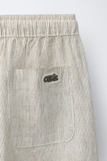 PANTALON STYLE PYJAMA À RAYURES - Écru de Zara - Image 3