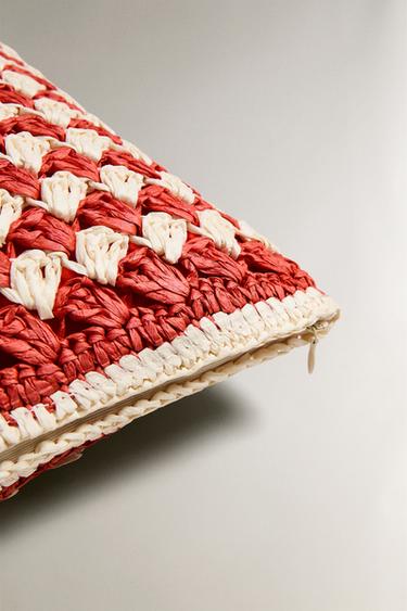 HOUSSE COUSSIN CROCHET - Écru / Rouge de Zara - Image 4