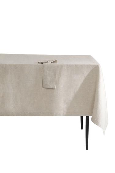 FADED LINEN TABLECLOTH - Light beige by Zara