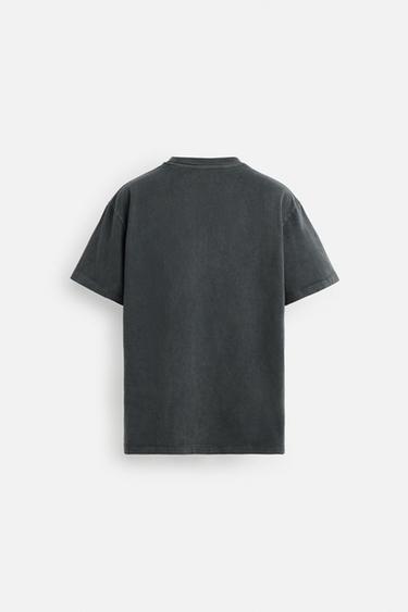 FADED PRINTED T-SHIRT - Anthracite grey by Zara