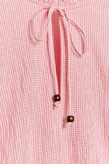GINGHAM CHECK BLOUSE - Multicoloured by Zara - Image 6