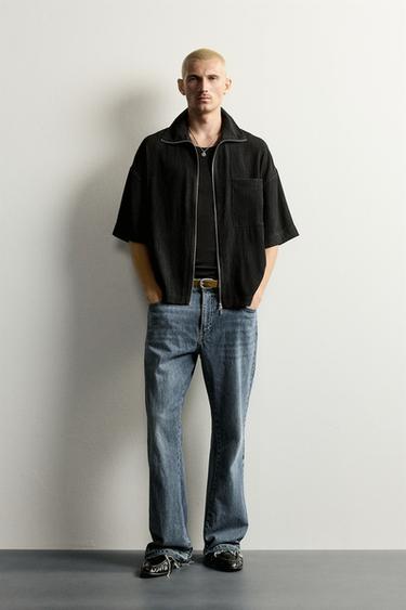 CAMISA RELAXED FIT RELIEVE - Negro de Zara - Imagen 0