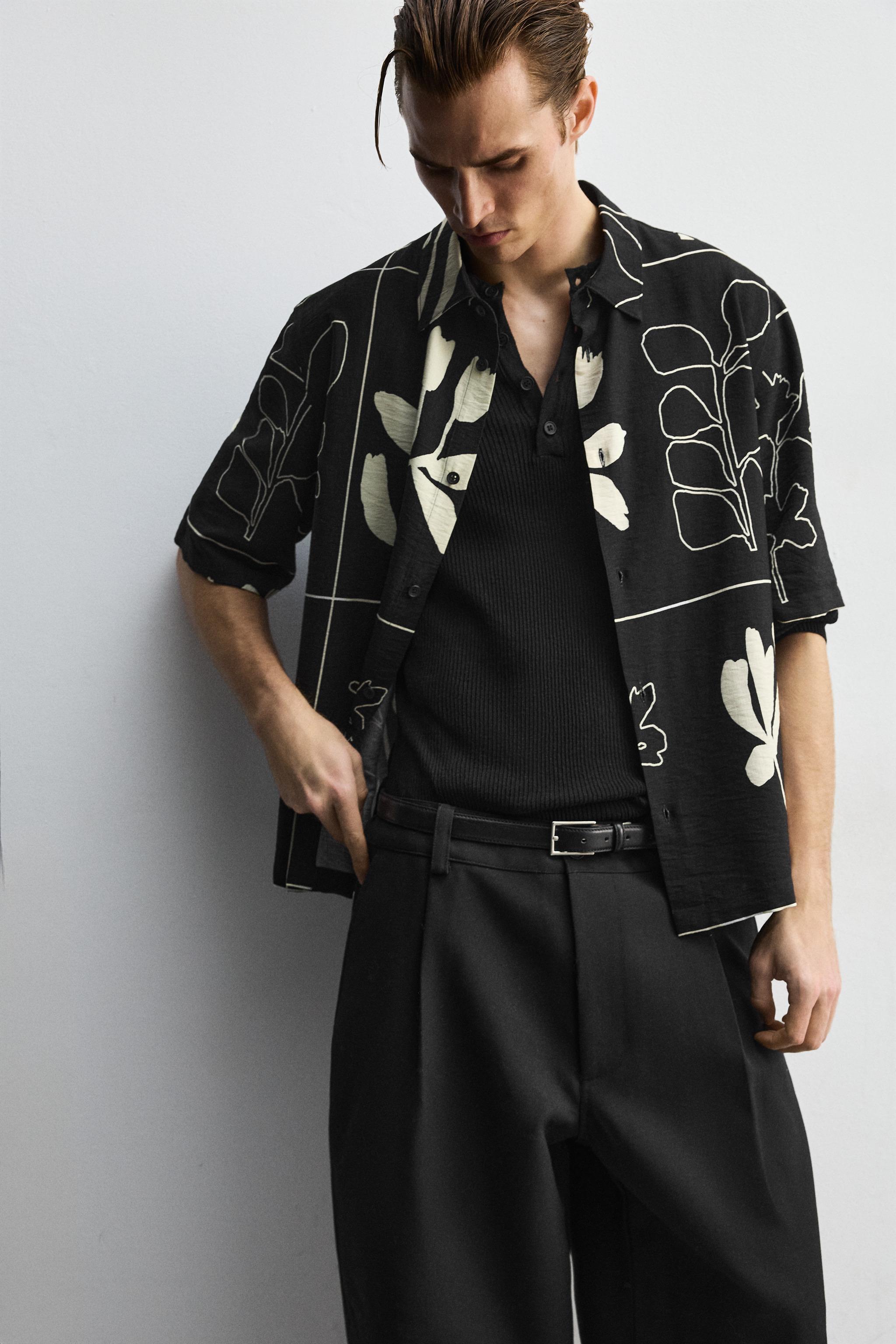 ABSTRACT PRINT FLOWY SHIRT