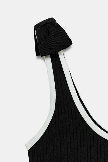 TOP CANNELÉ À NŒUDS - Noir de Zara - Image 8