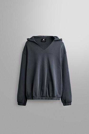 SUDADERA ALGODÓN CAPUCHA - Marino de Zara