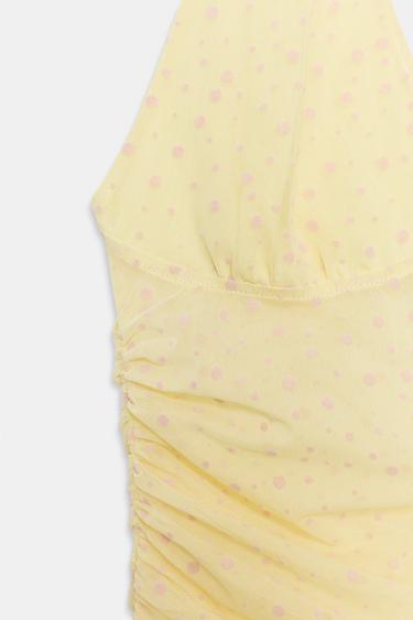 TOP HALTER PLUMETIS - Jaune clair de Zara - Image 5