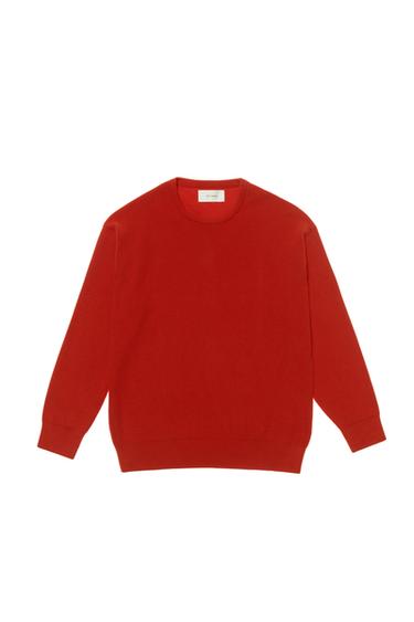 Zara TEXTURED COTTON SWEATER - Red