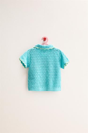 ZARA TIMELESS - CONTRAST KNIT POLO SHIRT - Light turquoise by Zara