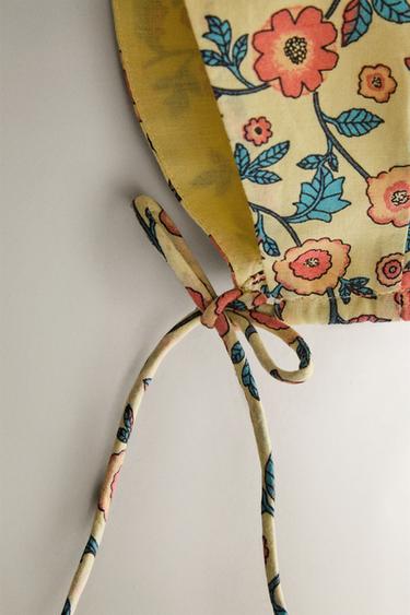 FLORAL BABY BONNET - Lime by Zara - Image 2