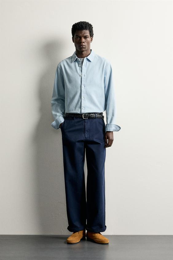 CHEMISE EN JEAN REGULAR FIT - Bleu ciel de Zara - Image 0
