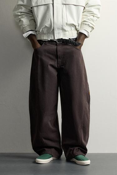 BALLOON FIT SEWN TROUSERS - Brown by Zara