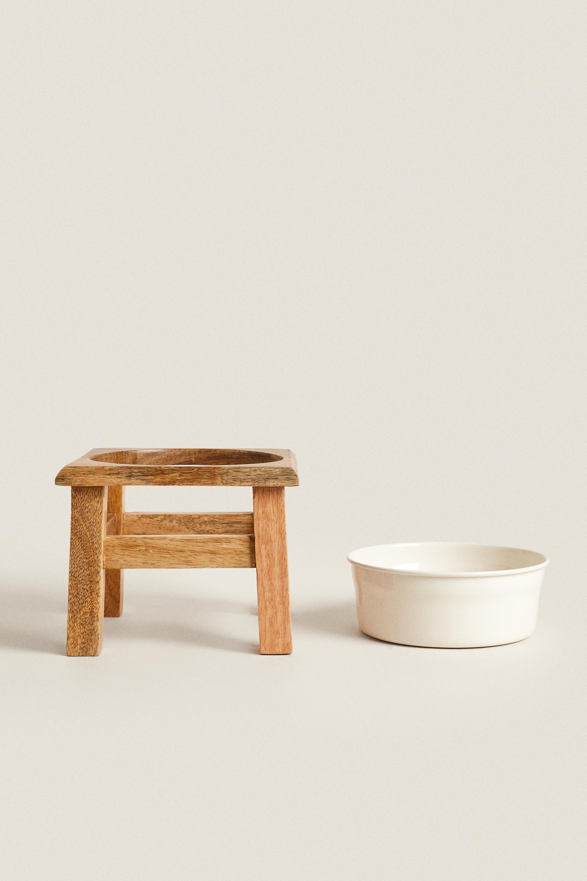 PET FOOD BOWL WITH STAND - Brown | ZARA United Kingdom
