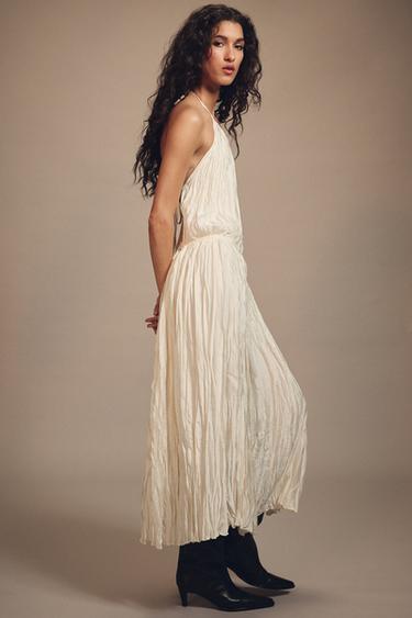 VESTIDO HALTER PLIDASO ZW COLLECTION - Vainilla de Zara