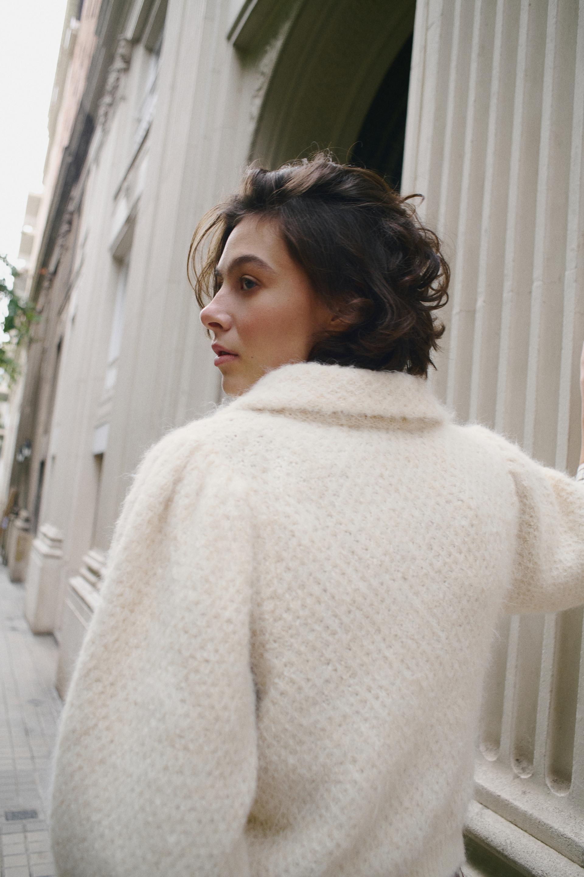 PUFF SLEEVE CARDIGAN thumbnail 6