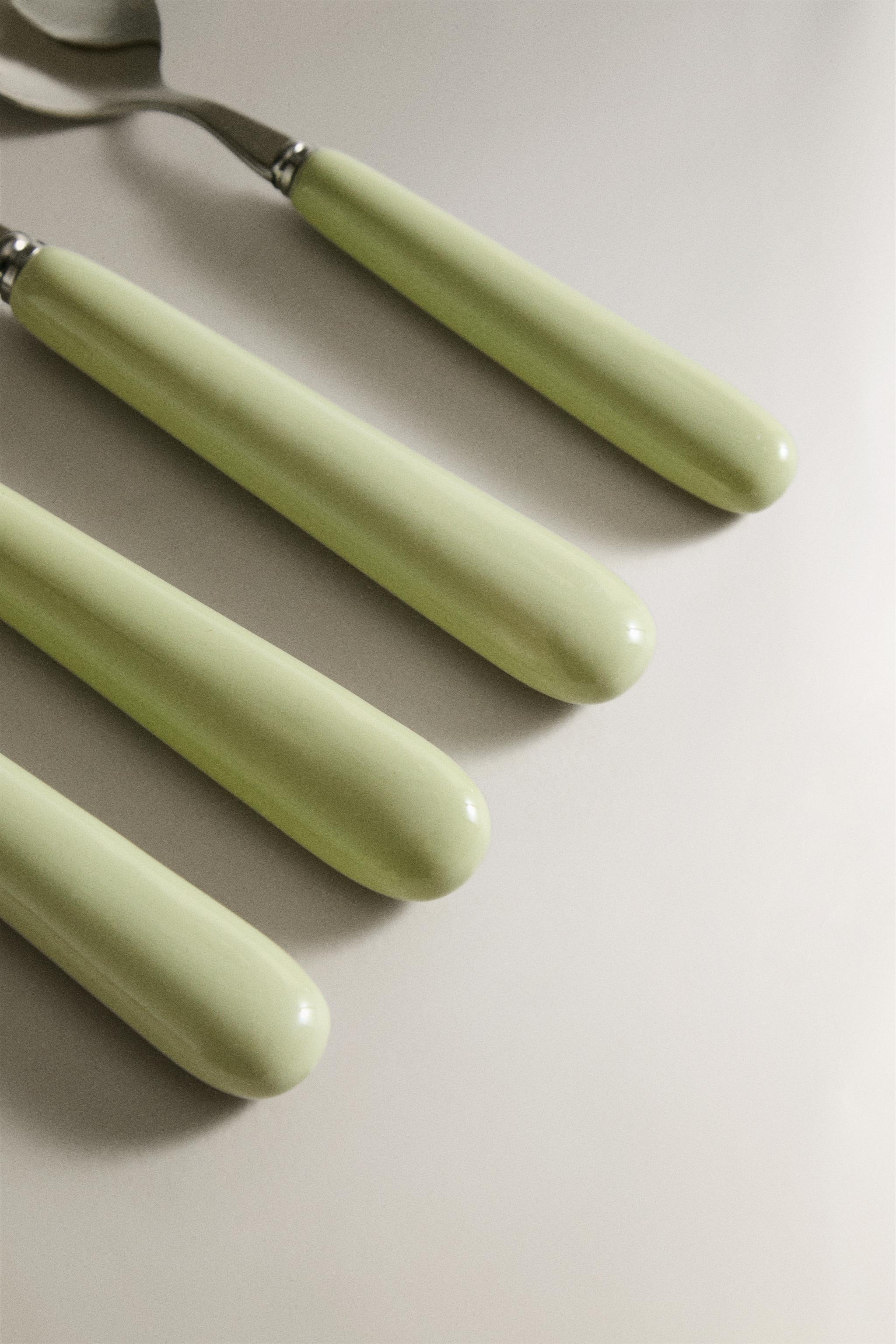 4-PIECE CERAMIC HANDLE FLATWARE SET