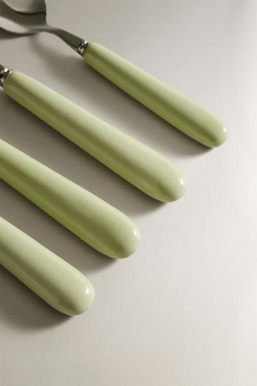 4-PIECE CUTLERY SET WITH CERAMIC HANDLE - GREEN by Zara - Image 2