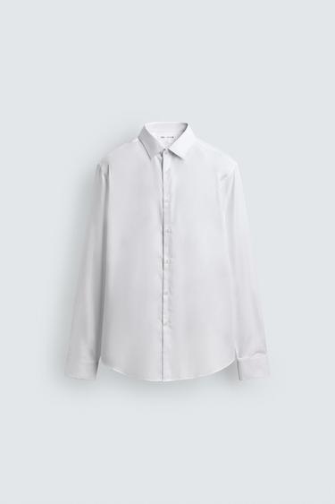 SLIM FIT TEXTURED SHIRT - White by Zara