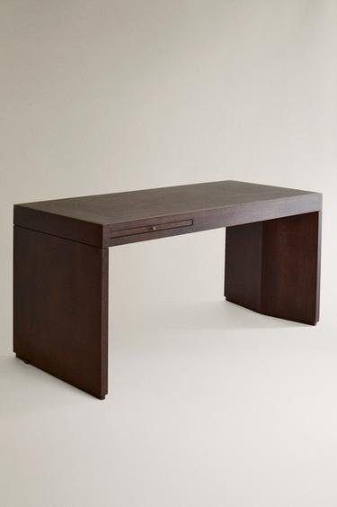 WOOD AND LEATHER DESK - Dark brown by Zara - Image 2