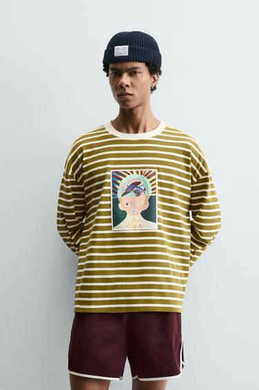 CAMISETA RAYAS PARCHE COMBINADO SAMUEL DE SABOIA X ZARA - rayas de Zara