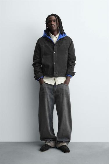CAZADORA DENIM BÁSICA - Carbón de Zara