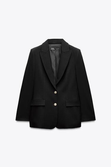 BLAZER ENTALLADA HOMBRERAS - Negro de Zara