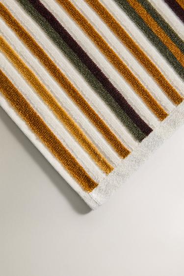 STRIPED VELOUR BATH TOWEL - Multicoloured by Zara - Image 2
