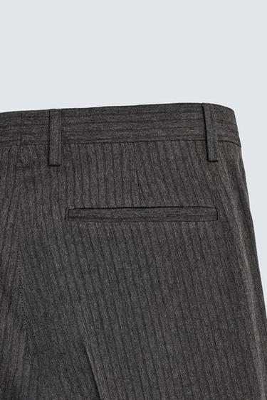 PANTALON DE COSTUME À RAYURES - Gris de Zara - Image 7