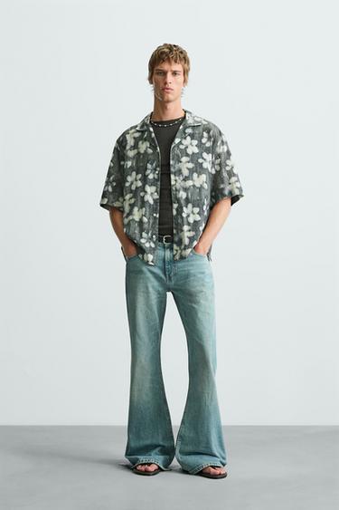 CAMISA ESTAMPADO FLORAL ABSTRACTO - Grises de Zara - Imagen 0