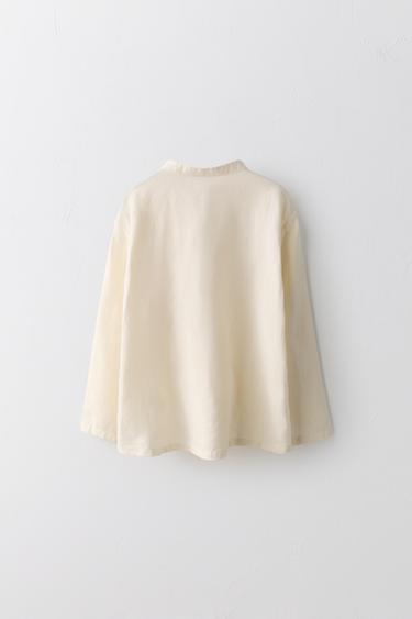 6-10 YEARS/ LINEN COTTON BLOUSE WITH PLEATS LIMITED EDITION - Ecru by Zara - Image 1