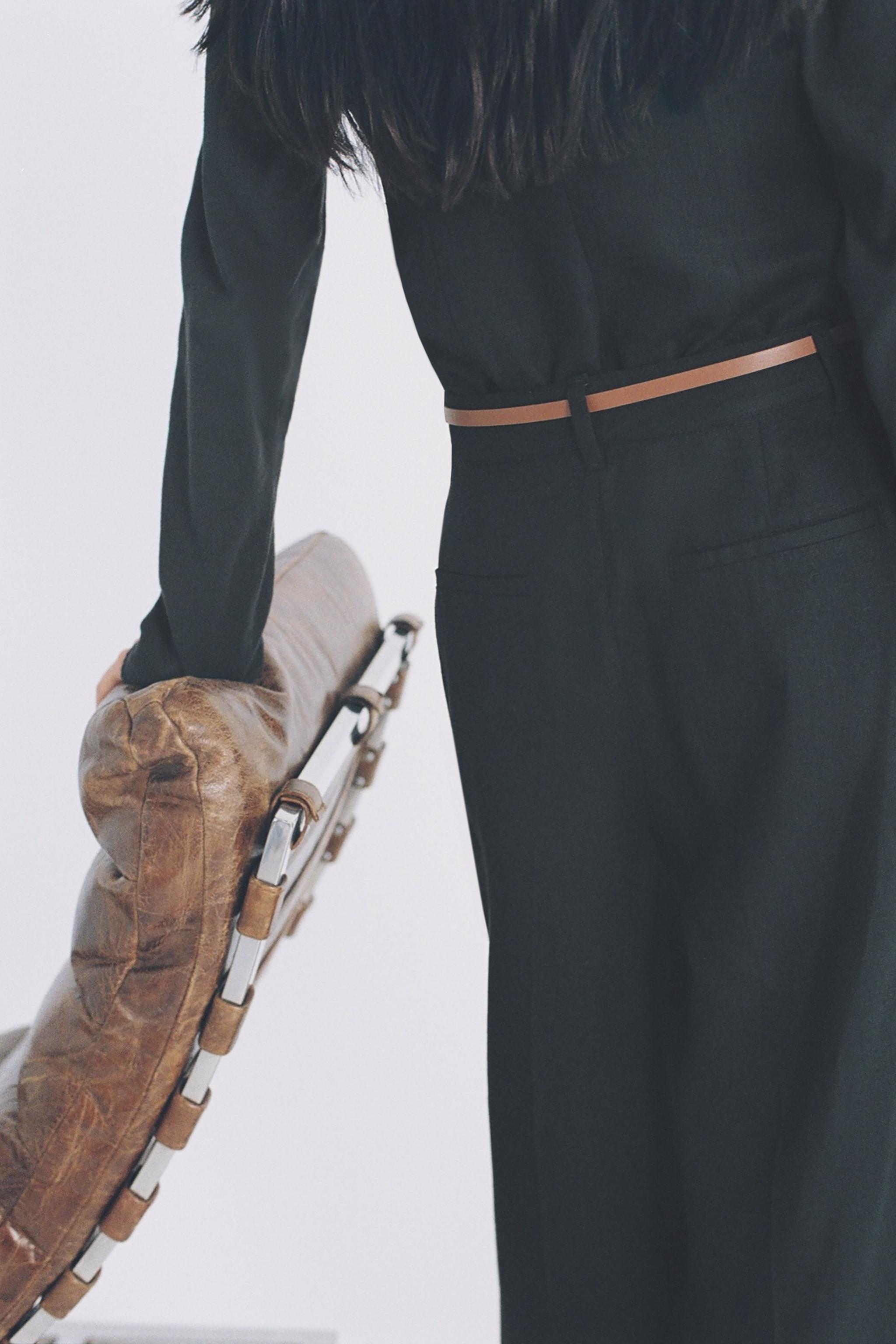 ZARA ベルト付きキュロットリネンパンツ 2845/722 ZARA】ベルト付きキュロットリネンパンツ 2845/722/800 (ZARA
