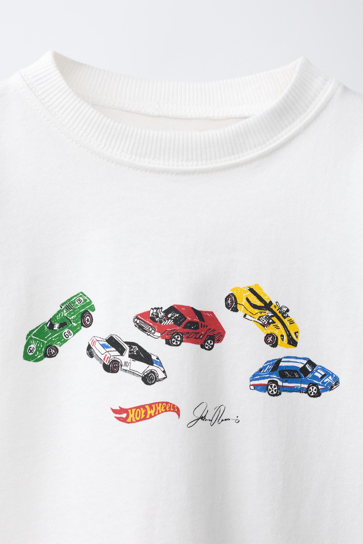 Детская футболка Zara Hot Wheels™ Mattel Print, цвет: Белый — фото 3