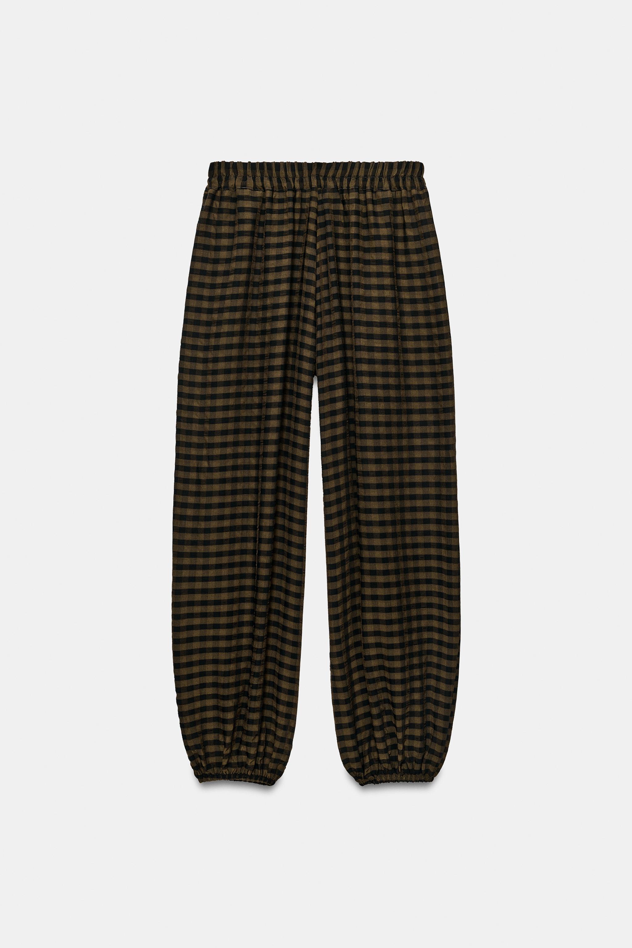 Zara Kareli Şalvar Pantolon görsel 8