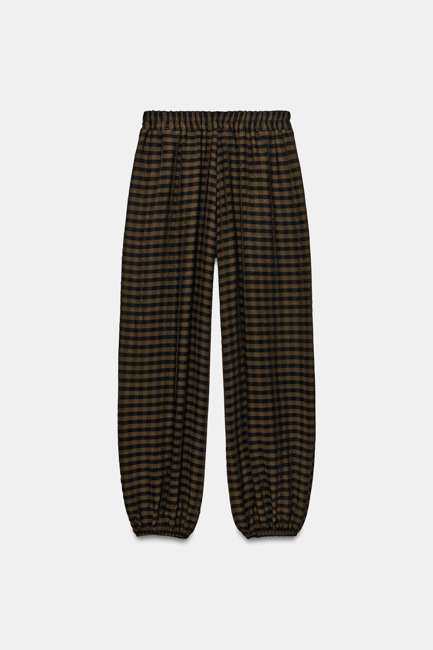 Брюки Zara Plaid, цвет: Тёмный коричневый — фото 8