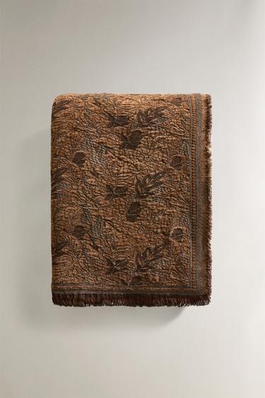 CHENILLE JACQUARD MULTI-PURPOSE THROW - Pink by Zara - Image 3