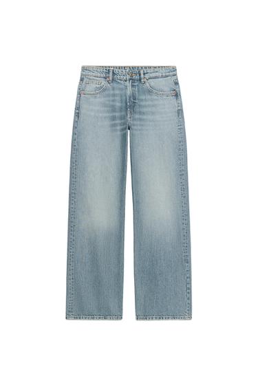 Zara TRF MID-RISE RELAXED JEANS - Mid-blue